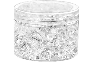 500 Clear Push Pins – Steel Point with Plastic Head, Decorative Thumb Tacks for Bulletin Board, Corkboard, Maps, Photos, for