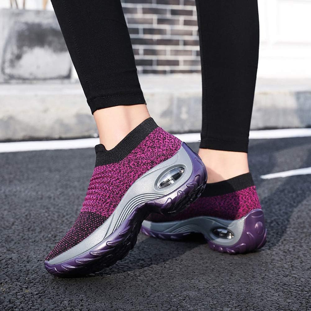  | Women's Walking Shoes Sock Sneakers - Mesh Slip On Air Cushion Lady Girls Modern Jazz Dance Easy Shoes Platform Loafers | Walking