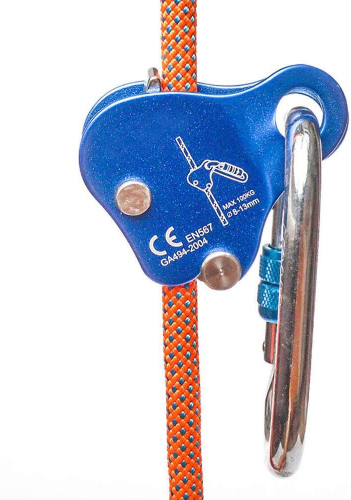 ZHLZH Rock Climbing Ascender Fall Arrest Protection Belay Device Blue