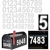 Reflective Mailbox Numbers Sticker Decal Waterproof Number Self Adhesive | 5 Sets (3" x 3 Sets , 4" x 2 Sets) Die Cut Classic