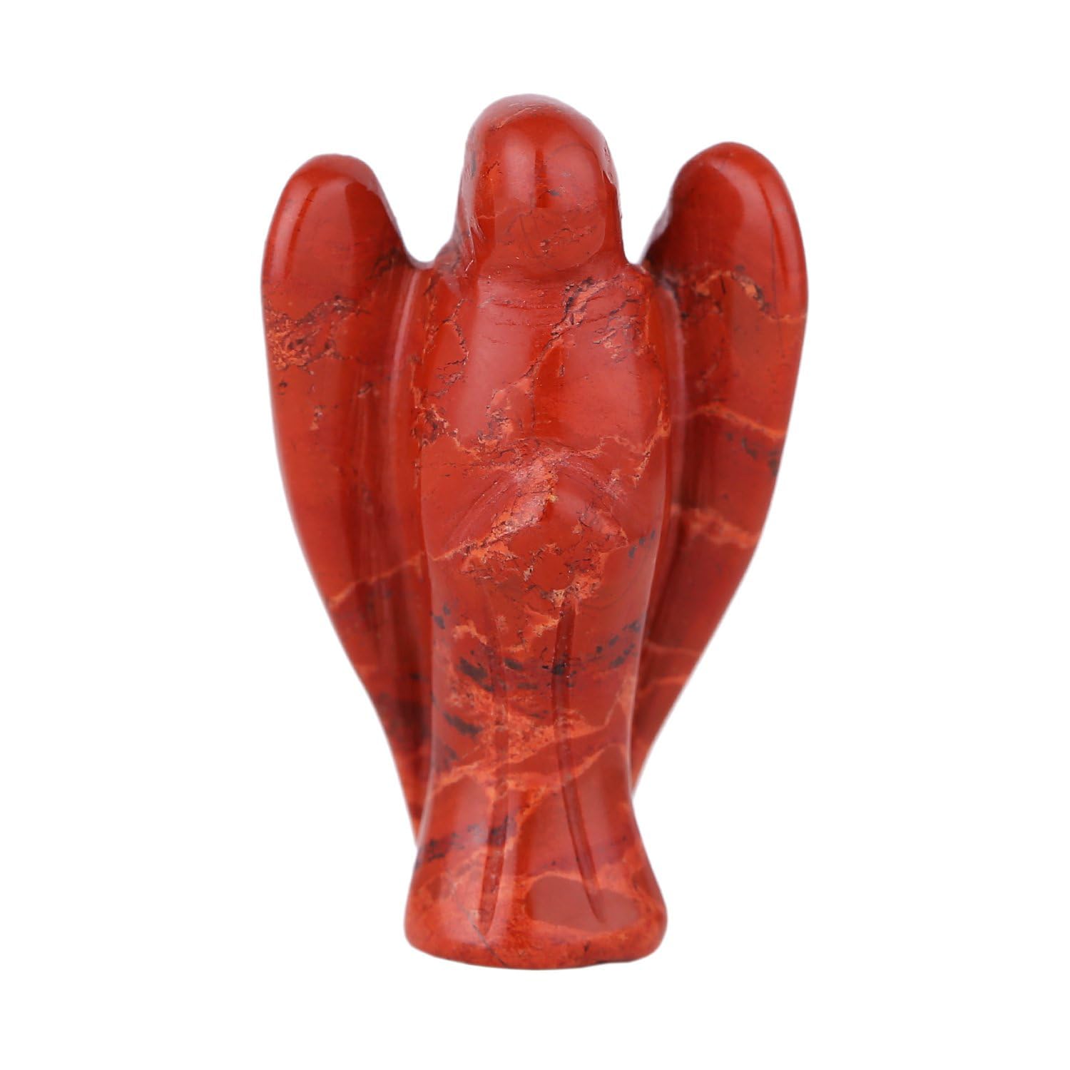 Morella Gemstone red jaspis Angel Good Luck Charm Guardian Angel to take with You 3,5 cm in a Velvet Bag