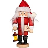 Christian Ulbricht Mini Nutcracker - Dark Red Stain Santa - 6.5H