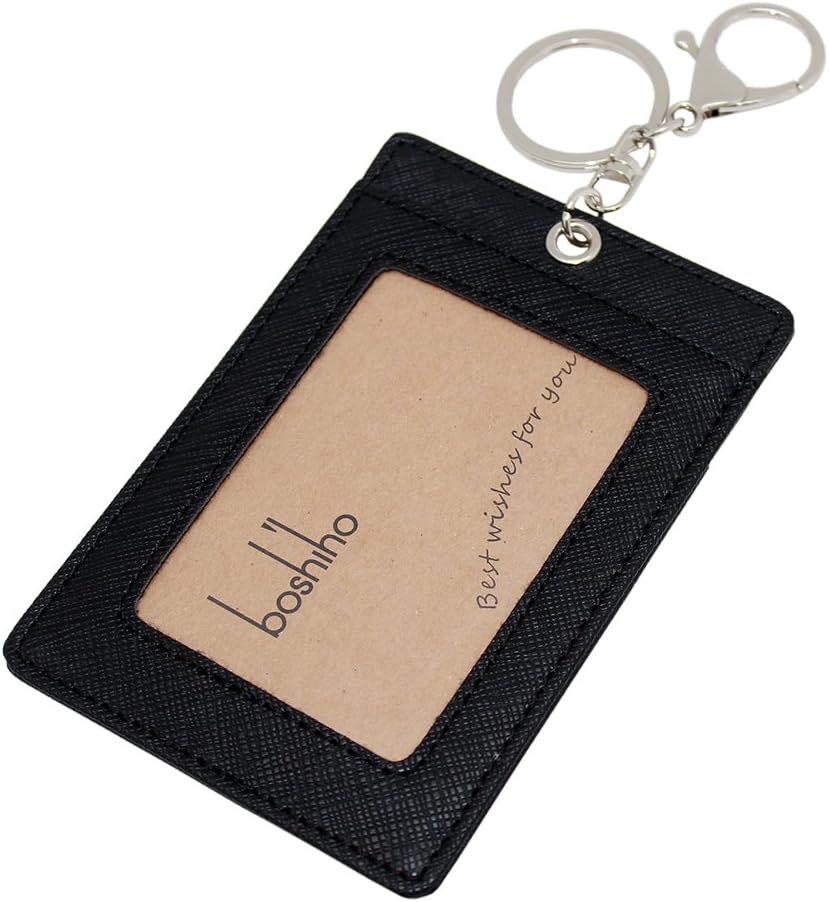 Boshiho Vertical Style Leather ID Card 