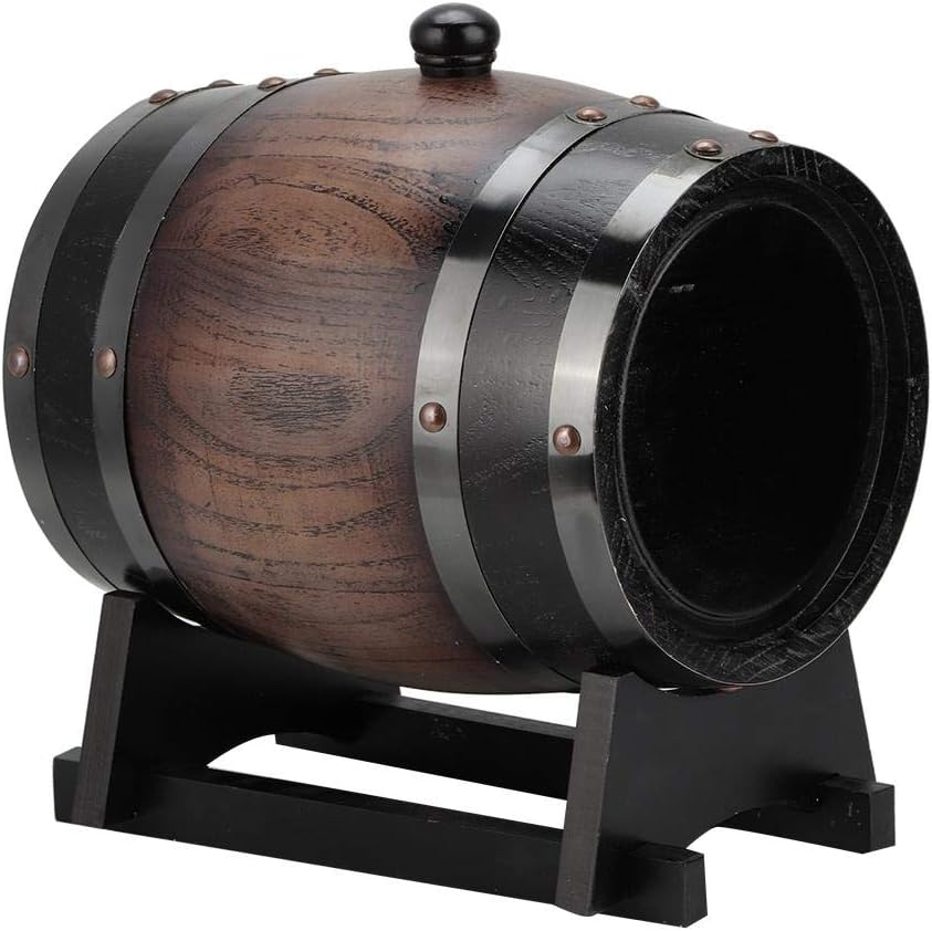 Oumefar 3L Black Oak Wood Wine Barrel with Dispenser Tap for Fine Wine,Brandy,Whisky,Tequila,Tabletop Mount - Image 5