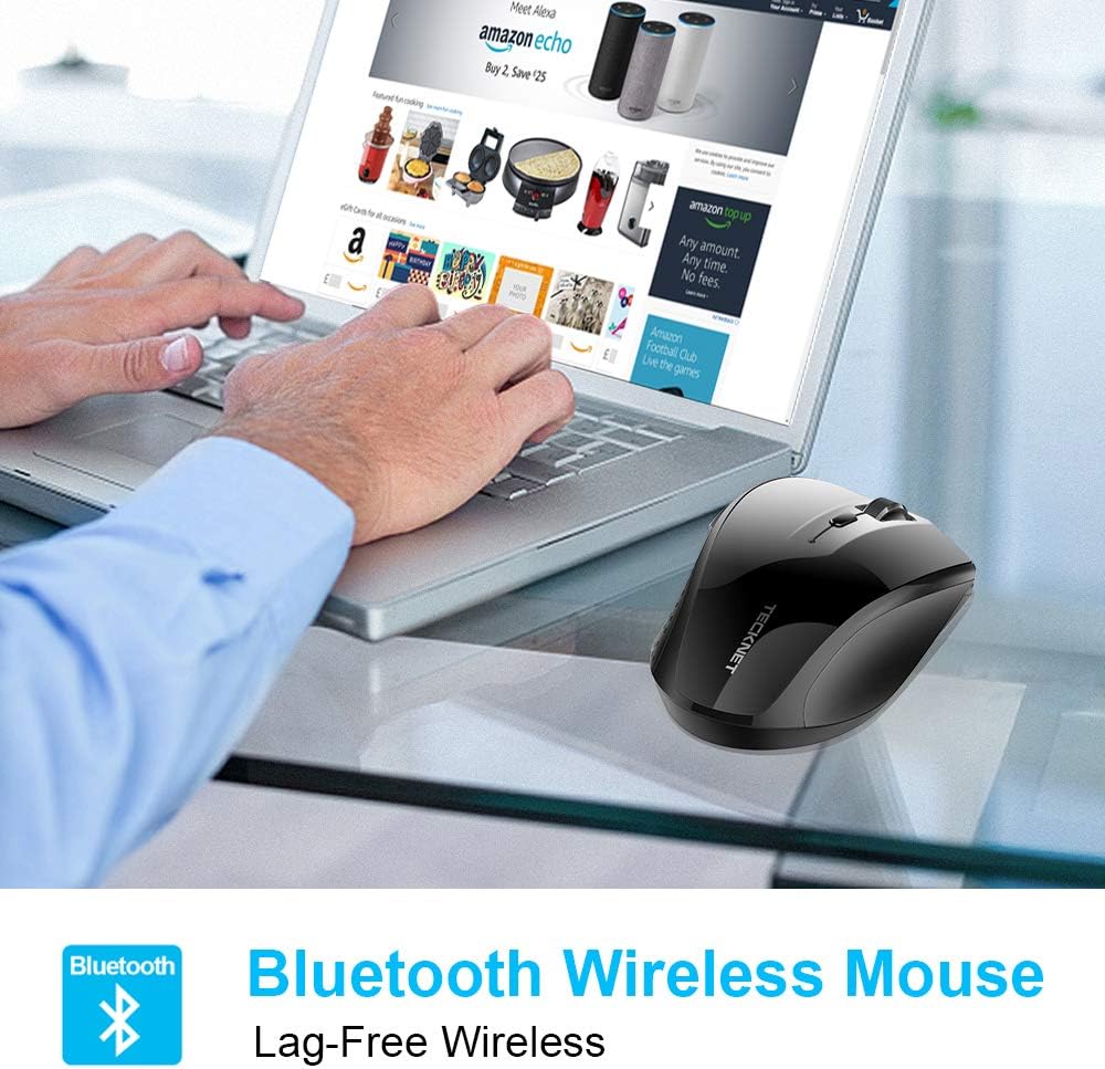 TECKNET Wireless Bluetooth Mouse, 4800 DPI Cordless Mice Ergonomic Portable for Laptop Computer, PC with 6 Adjustable DPI - Image 5