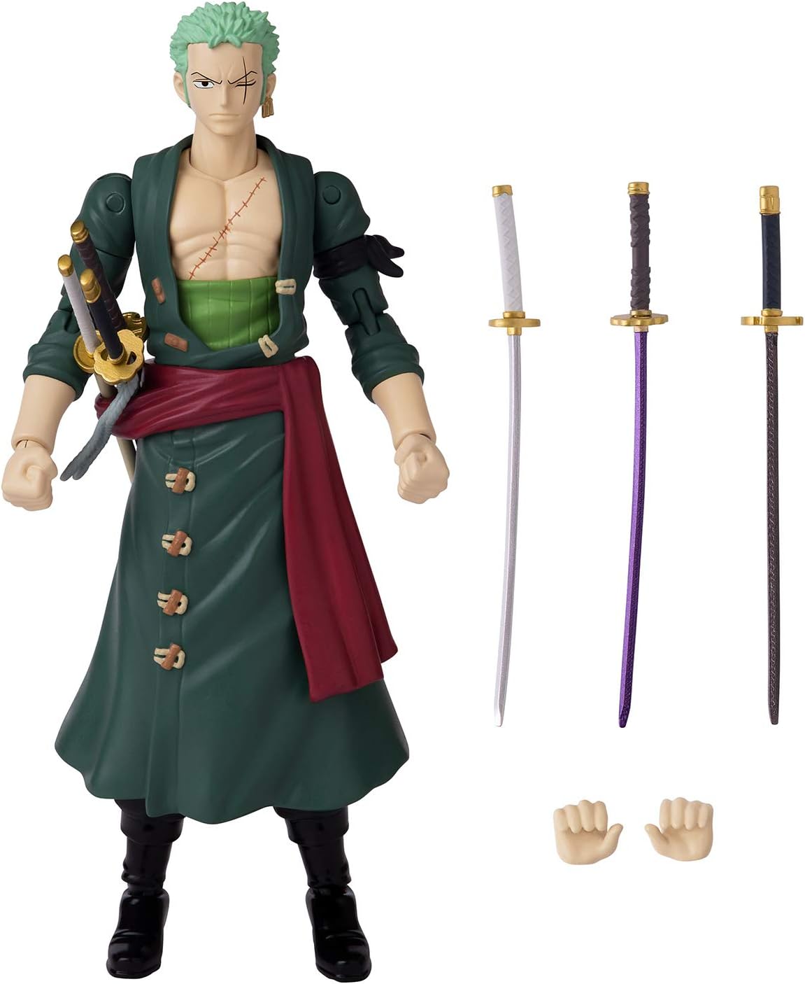 ANIME HEROES One Piece Figures Roronoa Zoro Action Figure, Articulated Zoro Anime Figure With Swappable Arms And Faces - Image 3