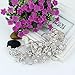 EVER FAITH Women's Austrian Crystal Elegant Wedding Flower Ribbon Hair Comb Clear Silver-Tone