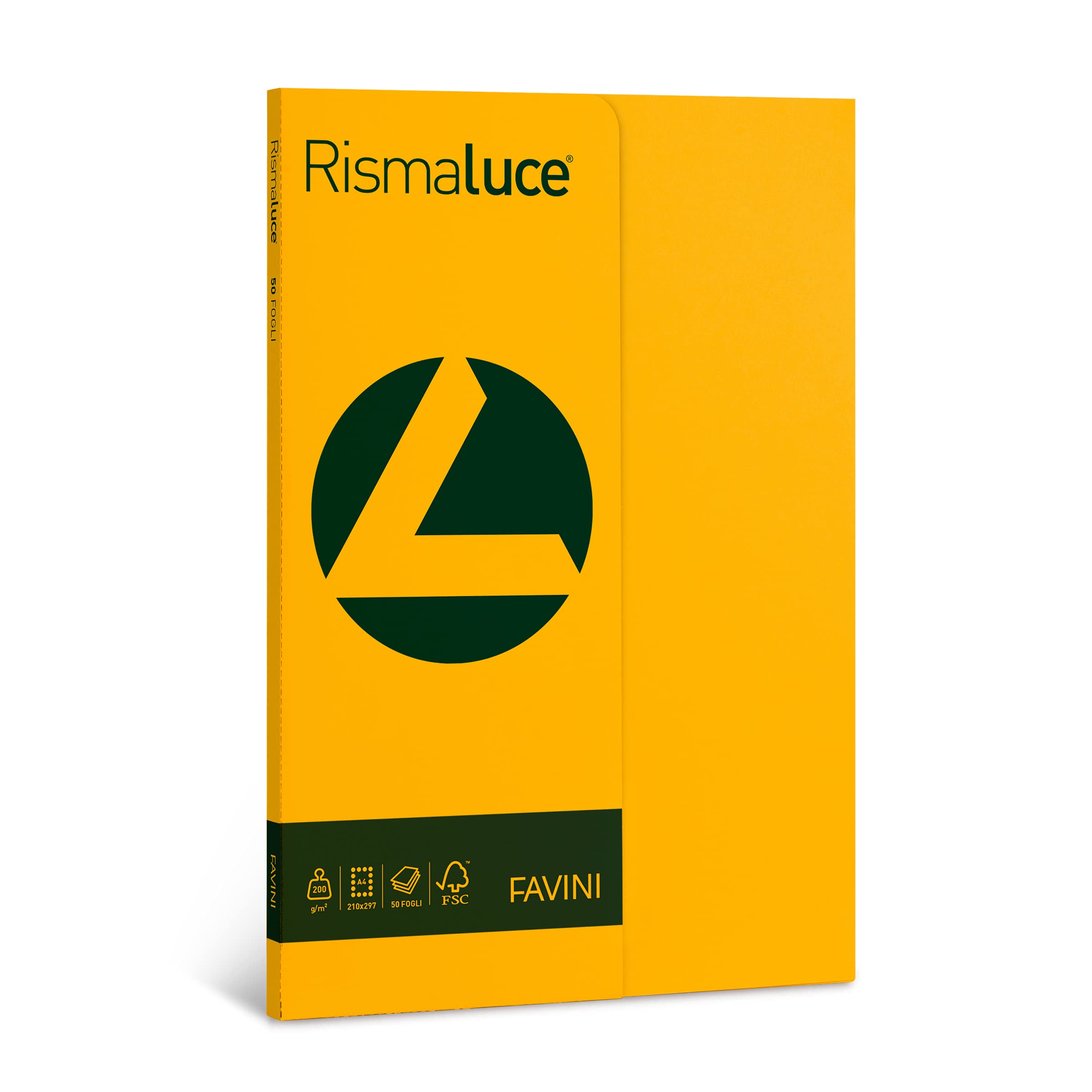 Coloured In Ream Paper Favini 50 Sheets A4 200 GR Rismaluce Yellow Gold [a69h544]