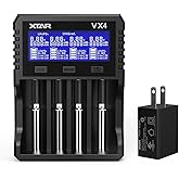 XTAR New VX4 Universal Battery Charger for 3.6/3.7V Li-ion 1.5V Li-ion&1.2V Ni-MH AA AAA 3.2V LiFePO4 Batteries,Test Battery