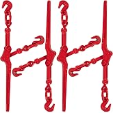 US Cargo Control Load Binders for 5/16 Inch Grade 70 Chain and 3/8 Inch Grade 43 Chain - 5,400 LBS Working Load Limit, (4-Pack) Lever-Style Chain Binders, Ratcheting Design for Easy Tightening