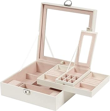 Armario de 2 pisos para guardar joyas, caja de joyas para ...