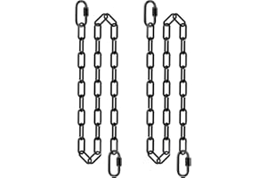 BENELABEL 2Pcs 65" Swing Chain Heavy Duty 1000 LBs Capacity Hanging Chains Porch Swing Chains and Hooks Black Chain for Hammock Chairs, Hanging Chair, Punching Bags, for Indoor and Outdoor