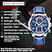BENYAR Fashion Watches Quartz Chronograph Waterproof Blue Casual Sport Wrist Leather Band Watch For Men (Blue)