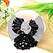 So Beauty Women's Rhinestone Pleated Bowtie Snood Hair Net with French Barrette for Buns Black