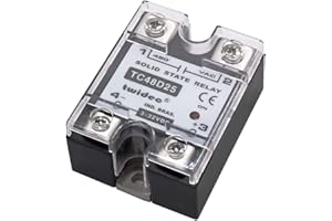 Twidec/Output Single Phase SSR Solid State Relay 25A 3-32V DC to 24-480V AC SSR-25DA