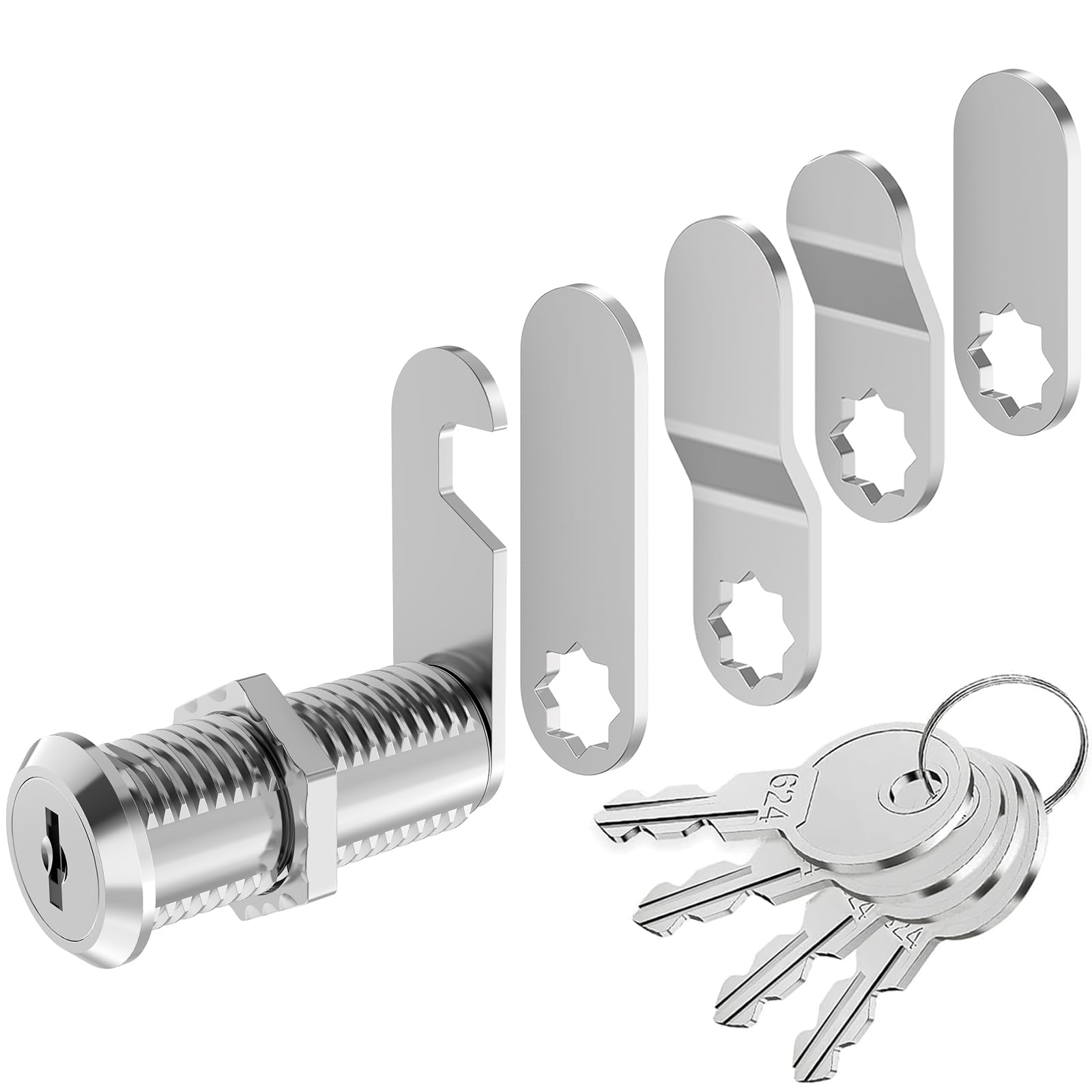 VOCIBO® Letterbox Lock with 5 Different Plates - 40 mm Diameter, Drawer & Cabinet Lever Lock for Letterboxes — image 1