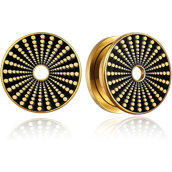 2PCS Unique Ear Gauges Plugs Tunnels For Stretched Ears, Hypoallergenic