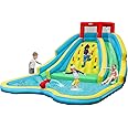 BOUNTECH Inflatable Water Slide, 15x12FT Mega Waterslide Park for Backyard Outdoor with Dual Long Slides for Racing Fun/Climb