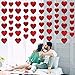 90 Hearts Valentines Day Heart Banner Decorations Felt Red Heart Shape Hanging String Garland Party Decor Valentines Day Decor for Wedding Anniversary Birthday Home Valentines Party Supplies(15 Pcs)