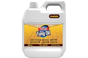 ARESINFOR 32 oz 100% Pure Tung Oil for Wood Finishing, Food Safe, Natural Pure Tung Oil with Good Penetration, Premium Waterproof Natural Wood Finish and Sealer for Indoor and Outdoor Projects.(2.14lb)