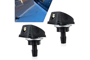 Anyhut 2 PCS Windshield Washer Nozzle, Automotive Fan-Spout Sprayer Design Windshield Sprayer Nozzle, Car Parts Replacement Of Windshield Wiper Nozzle, Universal For Most Cars, Trucks, Vans (Black)