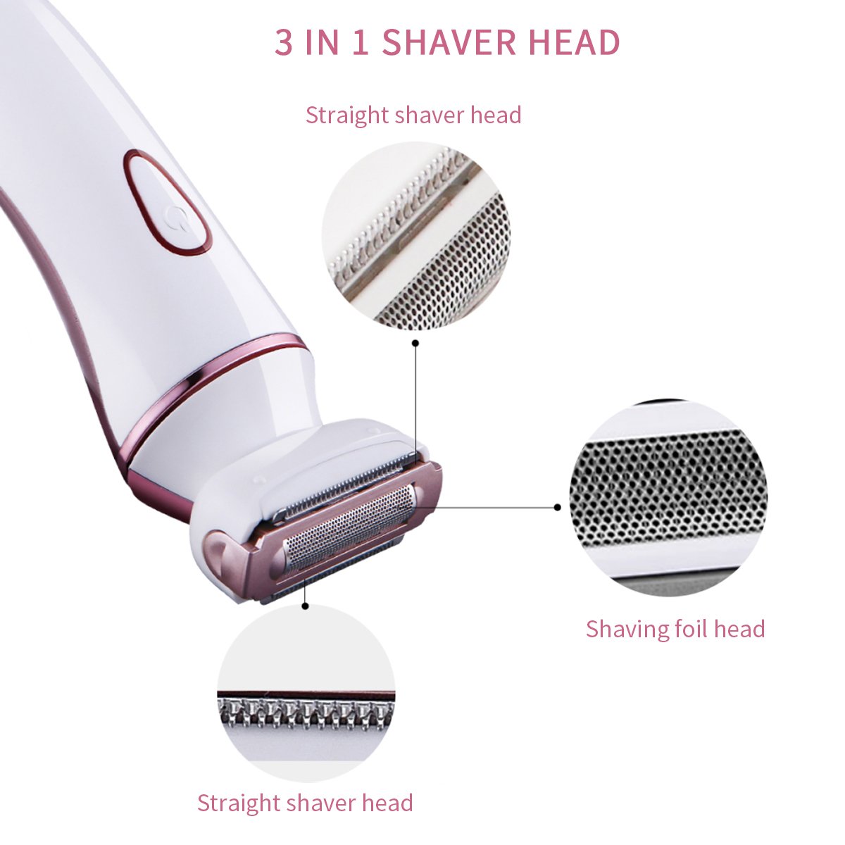 Ladies Electric Epilator, Women Recahrgeable Epilator - Morpilot Hair Remove Shaver (4 in 1)