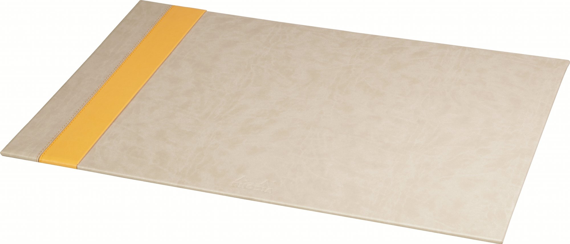 RHODIA 318805C - Beige Rigid Desk Pad - 60x40 cm - Orange Saddle Stitching - Faux Leather Exterior - Rhodiarama Home Office Collection - Office Organization & Designer Storage