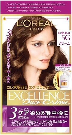 Amazon L Oreal Paris ロレアルパリ エクセランス N クリームタイプ 白髪染め 5g 黄味のある栗色 下地エッセンス 12ml 1剤 48g 2剤 48g トリートメント 40g L Oreal Paris ロレアルパリ ビューティー 通販