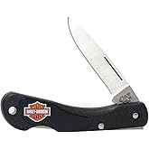 Case WR XX Pocket Knife Harley-Davidson Black Synthetic Mini Blackhorn Item #52177 - (Lt1059L SS) - Length Closed: 3 1/8 Inches