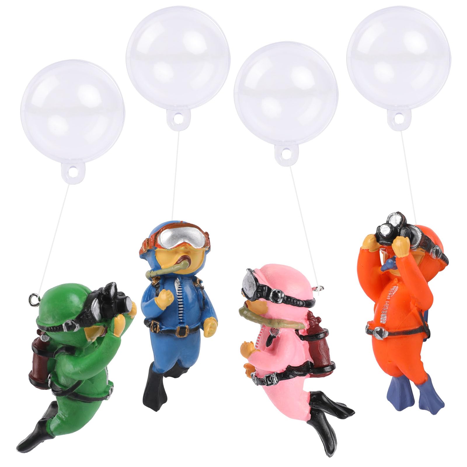 Fish Toys Floating Fish Tank Decorations for Aquarium Decor Accessories Cute Little Diver Aquarium Decoration Fish Tank Aquarium Diver Ornaments 4 Pack