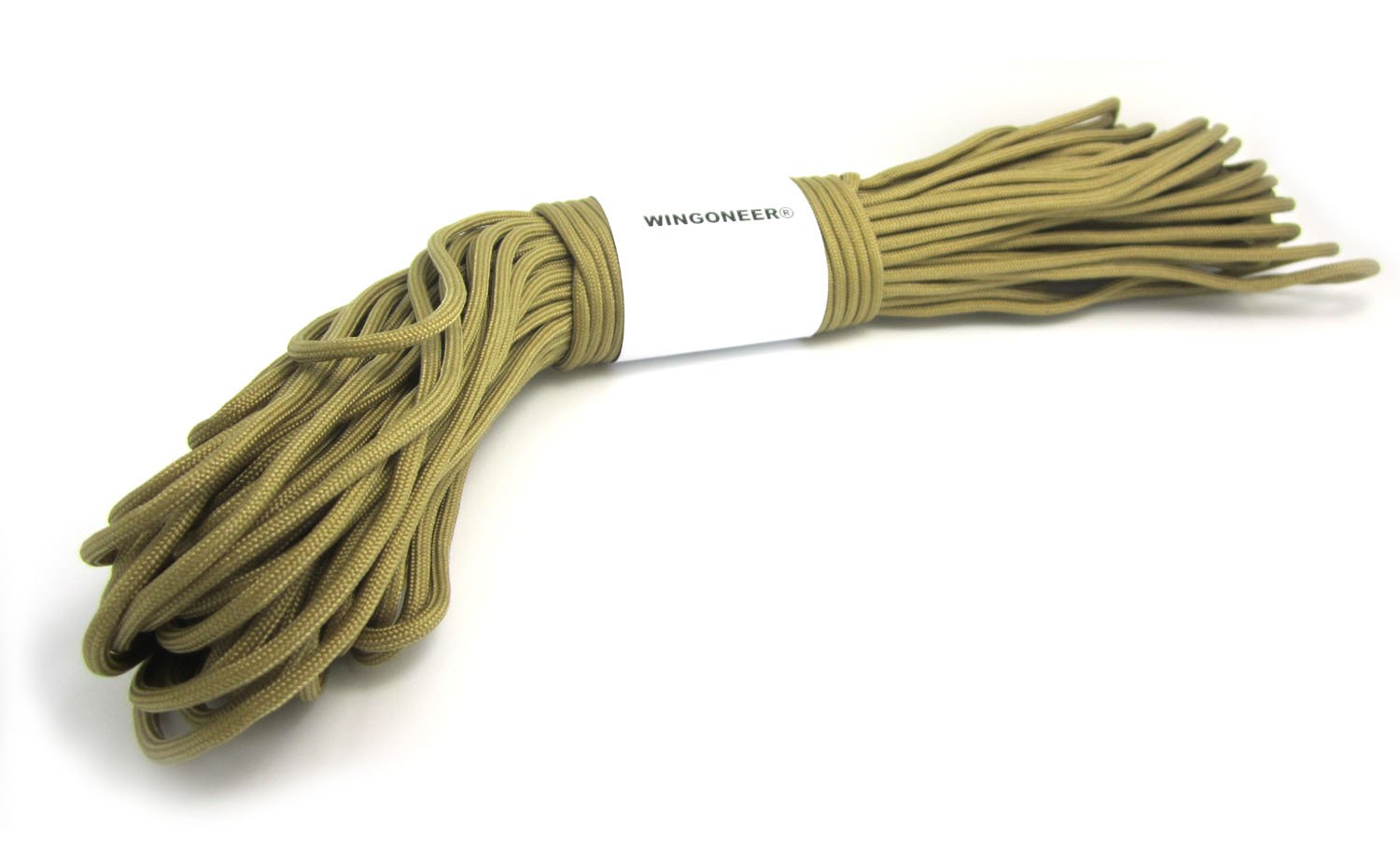 WINGONEER Parachute Rope 100 FT 7 Core 550 Paracord Nylon Strand Paracord Camping 30 Metres (Gold)