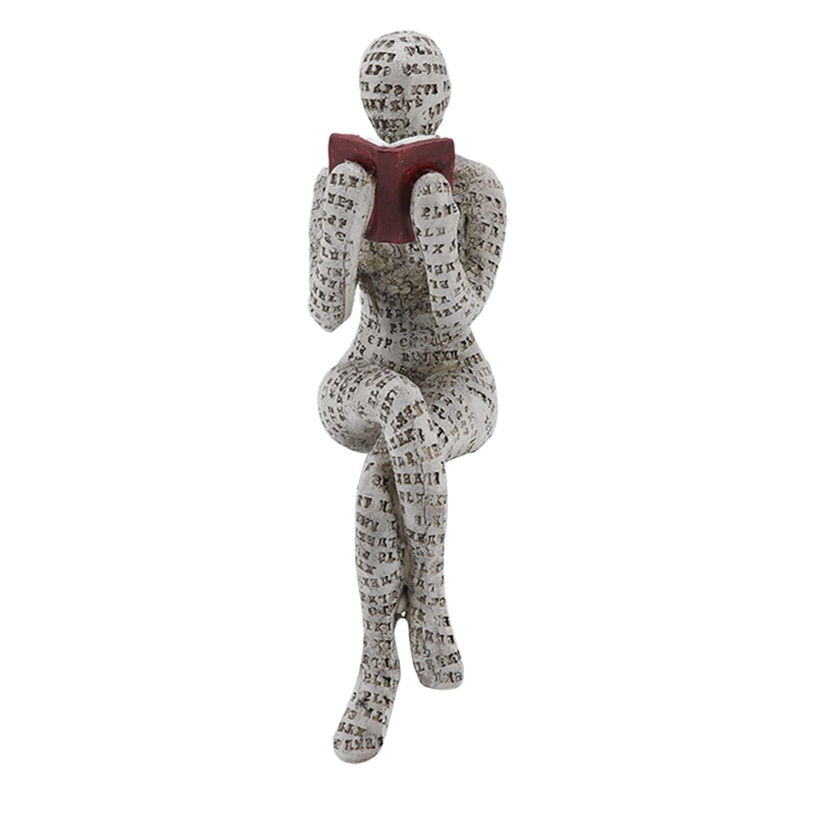 Tissting Pulp Reading Women Figurine Decor Thinker Statue Modern Abstract Art Sculpture Resin Collectible Reading Figurines for Home Decoration Living Room Office Bookshelf Shelf Table(Style 4)