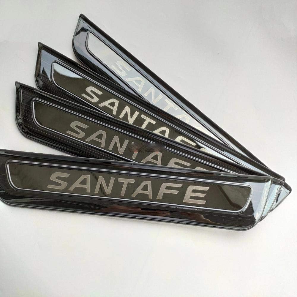 JXSMYBTB Accessories Staninless Steel Door Sill Protector Welcome Pedal Scuff Plate Trims Car Stlyling Sticker For Hyundai Santafe 2019