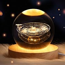 RENDIN Luna 3d Glass Ball,Lampara de galaxia/luna/saturno,Decorar ...