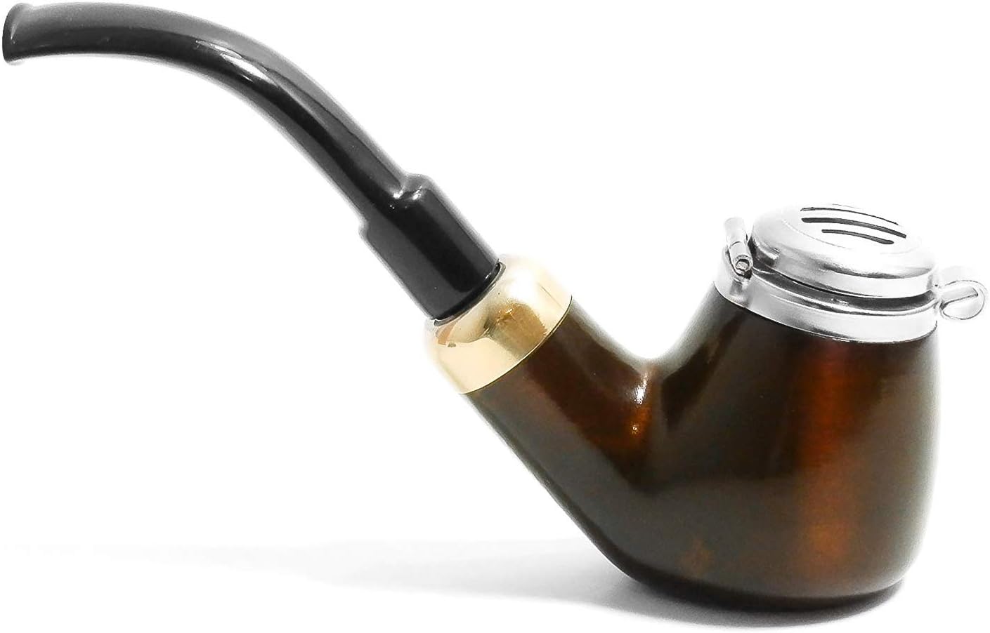 Mr. Brog Full Bent Smoking Tobacco Pipe - Model No: 21 Old Army Brown Shades - Pear Wood Roots - Hand Made