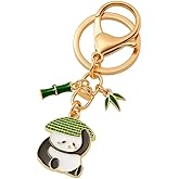 Panda Keychain, Bamboo Keychains –Animal Bag Charm for Women & Girls, Birthday or Christmas Gift for Panda Lovers, Car Key Chain Accessories