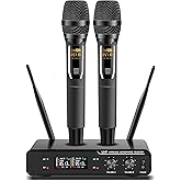 RXSKERTL Professional Wireless Microphone for Singing, Cordless Dynamic Mic Handheld Microphone System for Karaoke Party Meeting Church Wedding Home KTV