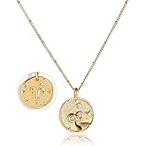 Zodiac Necklace for Women 18k Gold Constellation Pendant Crystal Zirconia Necklace Astrology Jewelry Birthday Gifts for Women, Necklace for Mom and Wife Daughter
