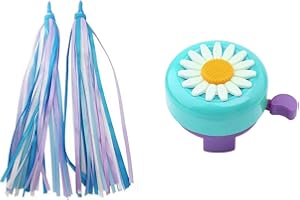 AISHEMI Kids Bike Bell Handlebar Streamers with Tassel Ribbo for Children Girls and Boys Bicycle Scooter Bell Ring with Color