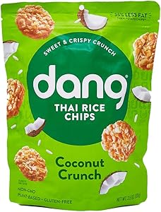 Dang Thai Rice Chips | Gluten Free, Soy Free & Preservative Free Rice Crisps, Healthy Snacks Made with Whole Foods (Coconut C