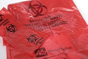MEDEGEN MEDICAL PRODUCTS Infectious Waste/Biohazard Bag 23x23" 7-10 Gallons Infectious Waste Red, 115H, 10 Bags