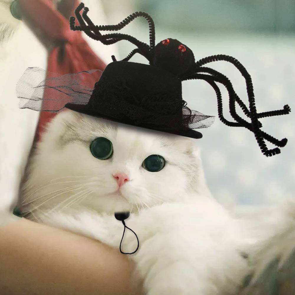 Halloween Pet Headband Cat Spider Headband Pet Cat Dog Headpiece Halloween Pet Cosplay Costume Hat Pet Headgear Halloween Party Pet Headdress Adjustable Halloween Pet Spider Hat Pet Cap