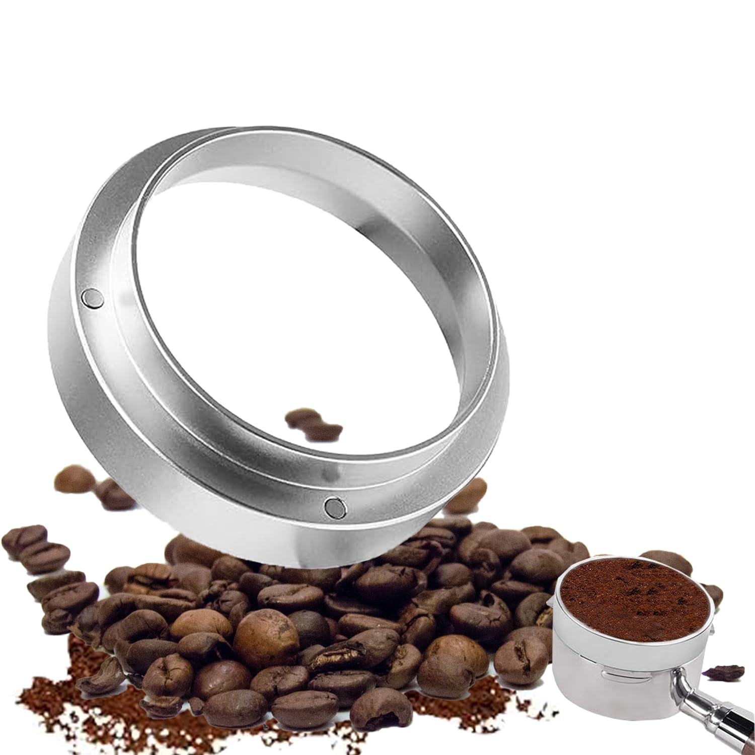 RXKFIGX 51mm Aluminum Coffee Dosing Ring Magnetic Dosing Funnel Espresso Coffee Dosing Ring Aluminum Dosing Funnel Coffee Powder Dosing Rings Funnel Espresso Barista Accessories for Barista Home Cafe