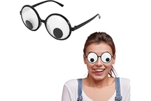 Dohia Googly Eyes Glasses Funny Costume Glasses Wiggle Eyes Glasses Halloween Eyeball Glasses Amusing Wiggly Eyes Glasses ST1-GGYZYJ