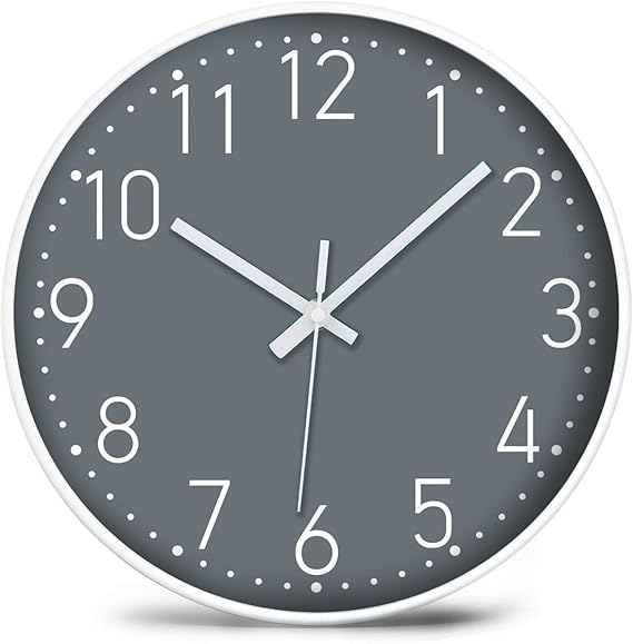 YUNDO Wall Clock Silent & Non Ticking Modern Quartz 12" Battery