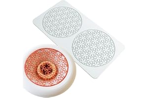 TUKE Hollow Leaf Silicone Mold Chocolate Candy 3D Hollow Leaf Candy Mold Food Cooking Meals Decorations Fondant Mold Polymer Clay Molds (Flower Net P_10.4x5.32x0.12inch)