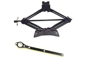 QISF Universal Car Jack Emergency Kit, Portable 2Ton/4400LBS Scissor Jack with Saving Effort Ratchet Wrench Ideal for Auto SU