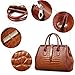 Jack&Chris Ladies Top Handle Tote Bag for Women Crocodile Embossed Purses and Handbags on Clearance, WBDZ024 (Brown)