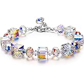 Northern Lights Ladies Crystal Bracelet, 17.8 cm with 5 cm Extension, Jewelry Gift Box for Mother's Day, Birthdays, and Anniversaries