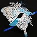 Coxeer Venetian Masquerade Mask, Butterfly Laser Cut Metal Mardi Gras Mask Party Mask for Women